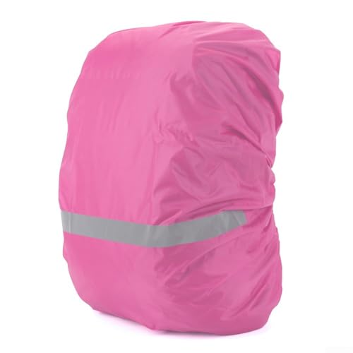 Waterproof Backpack Rain Cover Compatible with 10L-70L Hiking Camping Cycling Packs, Oxford Fabric Construction with Reflective Safety Design, Lightweight Outdoor Protection in Red or Blue for - color: Pink, size: M