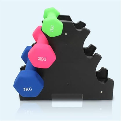 Triangular 3-Tier Dumbbell Rack - Compact Home Gym Black Storage Stand, Space-Saving Fitness Organizer, Easy To Install