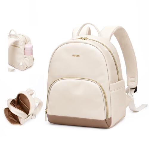 MDODO Small Backpack for Women Lightweight Stylish Mini Backpack Daypack Purses Cute Bookbag for Casual College Travel Daily,fit 10.9Inch iPad,Beige - color: Beige