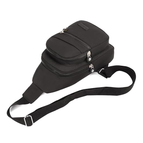EVANCARY Small Sling Bag Crossbody Bags for Women Men, Sling Backpack Chest Daypack Cross Body Bag for Travel Outdoor - color: Black