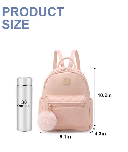 Girls Fashion Mini Backpack Purse Small Cute Plaid Leather Women Backpacks Little Bag (Pink) - color: Pink