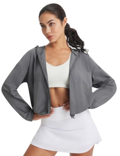 baleaf Women's Lightweight Sun Jackets Long Sleeve Packable - color: Grey, size: X-Large