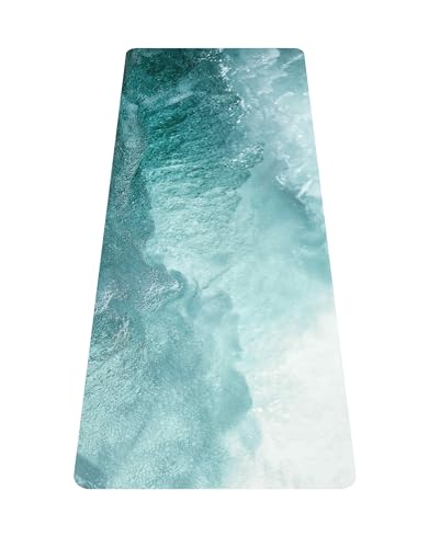 nuveti Printed Travel Yoga Mat-1/16 Inch Thick Non Slip Fitness Workout Mat with Carrying Bag, Foldable Lightweight Suede & Natural Rubber Yoga Mat for Yoga Pilates and Fitness 72" L x 24" W x 1.5mm - color: CuiHu