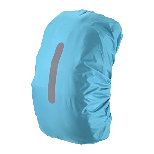 40-50L Waterproof Backpack Rain Cover, Non-Slip Backpack Cover with Vertical Reflective Strap Stay Dry for Hiking, Camping, Hunting, M, Light Blue