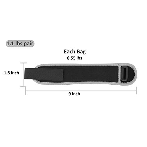 Pesas de Tobillo/Muñeca, Pesas de Puño de Mano de Brazo de Pierna Pequeña para Mujeres y Niños, Equipo de Ejercicio con Correas Ajustables para Gimnasio, Caminar, Trotar, Aeróbicos (1 Par) - color: 1.1 lb, Black