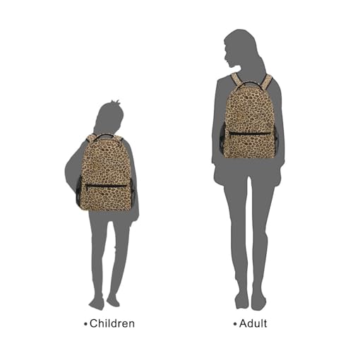 ALAZA Animal Leopard Print Brown Stylish Backpack Purse for Women Girls Kids School Personalized Laptop iPad Tablet Travel School Bag with Multiple Pockets - color: Leopard