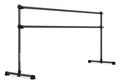 VITA Barre Portable Freestanding Double Ballet Barre, Prodigy, Aluminum | Adjustable Height, USA Made, Home or Gym Exercise Equipment for Kids & Adults | Dance, Fitness, Pilates - color: Dark Mystic Gray, style: 8 Ft