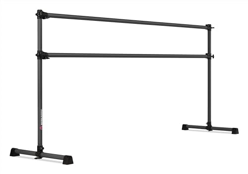 VITA Barre Portable Freestanding Double Ballet Barre, Prodigy, Aluminum | Adjustable Height, USA Made, Home or Gym Exercise Equipment for Kids & Adults | Dance, Fitness, Pilates - color: Dark Mystic Gray, style: 8 Ft