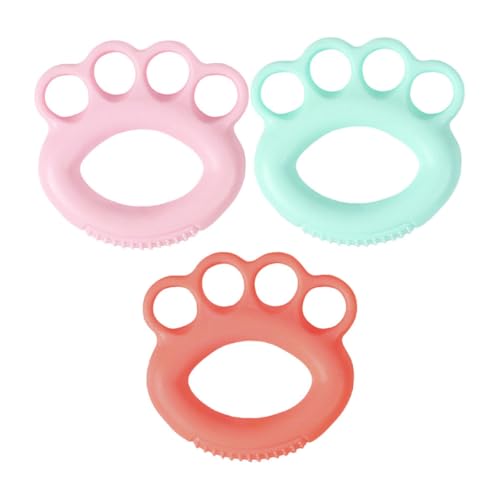Luxshiny 3pcs Hand Grip Strengthener Rings Set Silicone Massage Surface, Finger Trainers for Hand Rehabilitation and Strength Training, 10lb Pink, 20lb Mint Green, 30lb Orange for Musicians