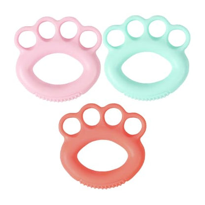 Luxshiny 3pcs Hand Grip Strengthener Rings Set Silicone Massage Surface, Finger Trainers for Hand Rehabilitation and Strength Training, 10lb Pink, 20lb Mint Green, 30lb Orange for Musicians