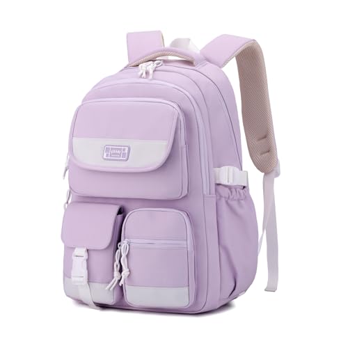 Cute Girls Backpack,Kids School Backpack for Girls Boys,Elementary Middle School Bags Lightweight Bookbag for Teens - color: Purple