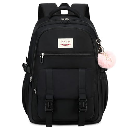 School Backpack for Teen Girls College Backpacks for Women Students Bookbag Large 15.6 Inch Laptop Bags Kids Kindergarten Elementary Middle School Bag Anti Theft Daypack Sport Travel Back Pack Black - color: Black