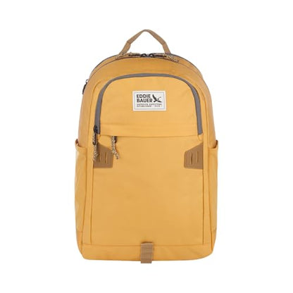 Eddie Bauer University Backpack 26L | Everyday Carry | Work | Travel | Commuter | Padded Laptop Sleeve | Stretch Bottle Pockets | Lightweight | Durable - Field Gold - color: University - Field Gold, size: 26L