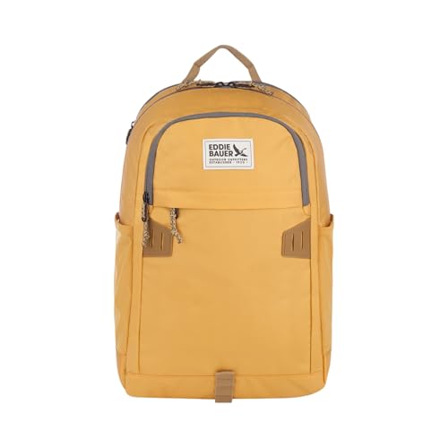 Eddie Bauer University Backpack 26L | Everyday Carry | Work | Travel | Commuter | Padded Laptop Sleeve | Stretch Bottle Pockets | Lightweight | Durable - Field Gold - color: University - Field Gold, size: 26L