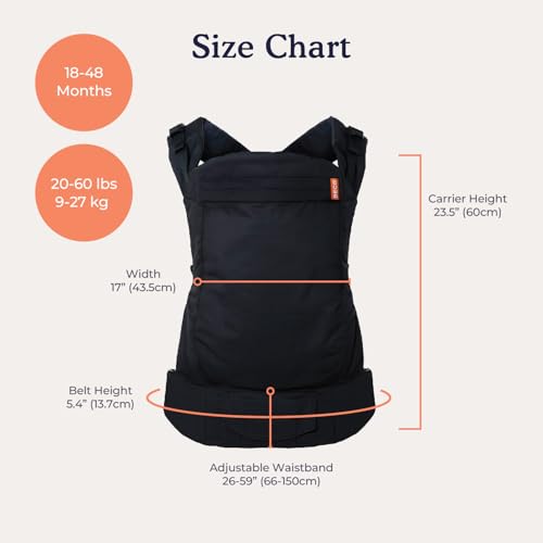 Beco Toddler Carrier with Extra Wide Seat, 100% Cotton - Front-Carry & Backpack Style - Lightweight & Ergonomic Sling Carrier for Children (24-48 Months) - Ecru - color: Ecru