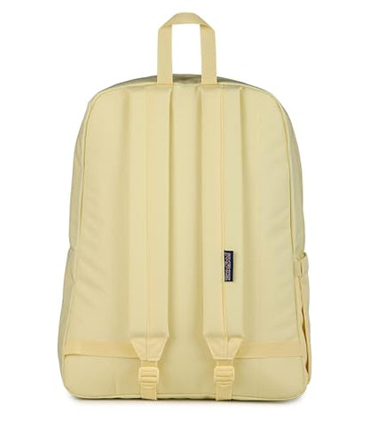 JanSport SuperBreak Plus Backpack with Padded 15-inch Laptop Sleeve and Integrated Bottle Pocket - Spacious and Durable Daypack for Work and Travel, Lemon Ice - color: Lemon Ice