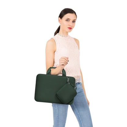 MOSISO Laptop Case 13 inch, Laptop Sleeve Bag Compatible with MacBook Neo 13 / Air M5 M4 M3 M2 M1 2026-2018 / Pro M2 M1, Neoprene Carrying Computer Bag with Handle&Detachable Small Case, Emerald Green - color: Emerald Green, size: 13 inch