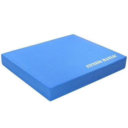 FITNESS MANIAC USA Balance Pad Physical Therapy Gym Exercise Mat & Foam Trainer Stability Disc Fitness Training Yoga Blue XL Cushion and Core Pads for Fit Seniors Exercises Balancing