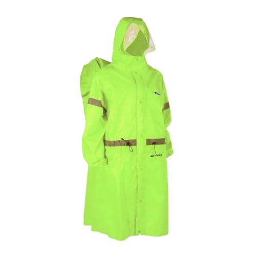 BlueField Unisex Reflective Outdoor Backpack Raincoat Rain Cover One-piece Rain Poncho Cape Jacket for Hiking Camping Cycling - color: Green, size: Medium
