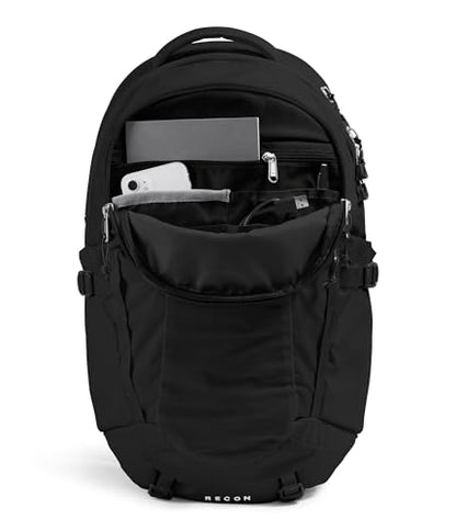 The North Face Women's Recon Everyday Laptop Backpack - Commuter Travel Bag, 18" Laptop Sleeve, Water-Repellent, TNF Black/TNF Black-NPF, One Size - color: Tnf Black/Tnf Black-npf