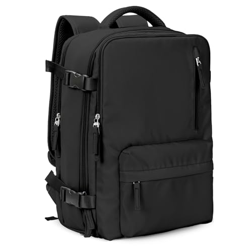 VGCUB Large Travel Backpack Bag for Women Men,Carry on Backpack,17 Inch Laptop Business Work Waterproof Backpack with Laptop Compartment,Person Item Flight Approved,Mochila de Viaje,Black Large - color: Black, size: XX-Large