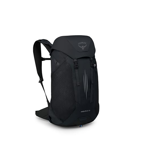 Osprey Hikelite LT 30L Hiking Backpack - Lightweight Travel Daypack with Rain Cover for Men and Women, Black - color: Black, style: 30l