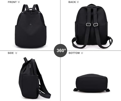 Mini Nylon Women Backpacks,Small Ladies backpacks Casual Lightweight Shopping Travel Daypack (Black) - color: Black