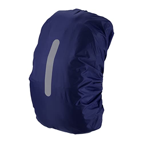PATIKIL Waterproof Backpack Rain Cover, Non-Slip Backpack Cover with Vertical Reflective Strap Stay Dry for Hiking, Camping, Hunting - color: Dark Blue, size: Medium