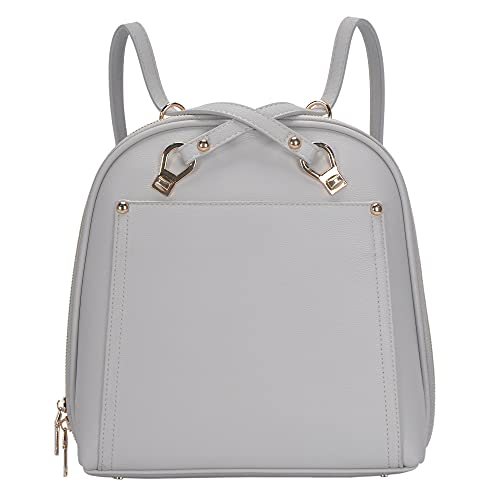 MMS Brands Miztique Daisy Convertible Backpack Purse for Women | Vegan Leather Shoulder Strap Bag or Convertible Backpack | (Lt Grey) - color: Lt Grey
