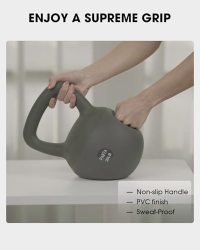 PAETA Soft Kettlebell for Home Fitness – Anti-Slip Grip & Wide Handle Design,Soft Kettlebell Set, Gentle Floor-Friendly Impact – 10lbs, 15lbs, 21lbs, for Home Functional Training - color: 10lbs White