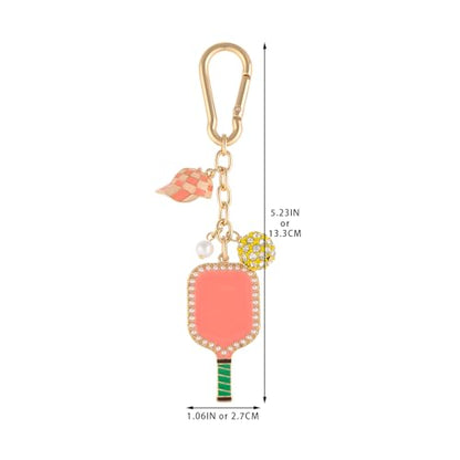 Madison Tyler Western Cowboy Boots Cherry Bow Bubble Tea Strawberry Cute Keychain | Bag Charms for Handbags Purse Charms - color: Pickleball