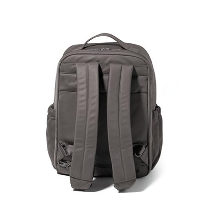 Baggallini Tribeca Expandable Laptop Backpack - 15"x11" Lightweight RFID Computer Bag for Work & Travel with Luggage Sleeve - color: Smoke Twill