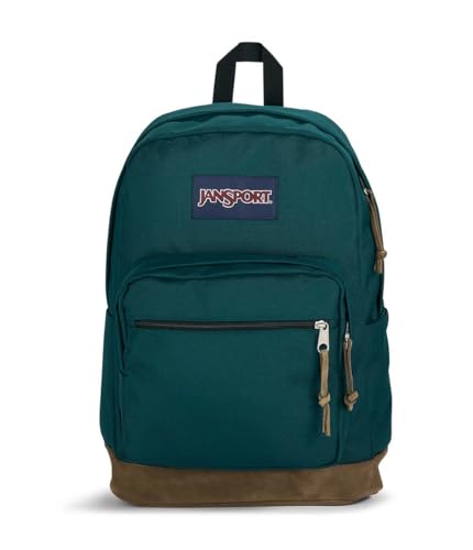 JanSport Right Pack Backpack - Durable Daypack with Padded 15" Laptop Sleeve, Spacious Main Compartment & Integrated Water Bottle Pocket - Deep Juniper - color: Deep Juniper