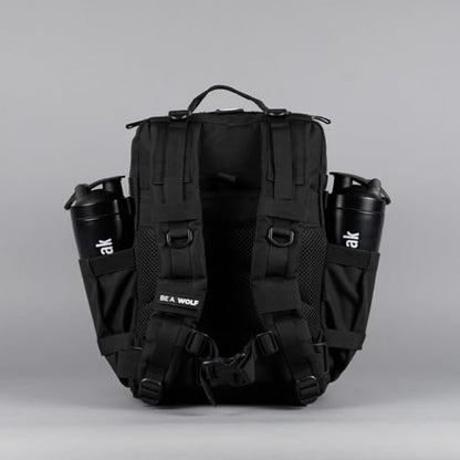 WOLFpak 35L Tactical Gym Backpack (Alpha Black) Durable 1000D Waterproof Oxford Material with MOLLE Webbing, Laptop Pocket & Dual Cup Holders, Durable Fitness/Travel/Military Daypack - color: Alpha Black