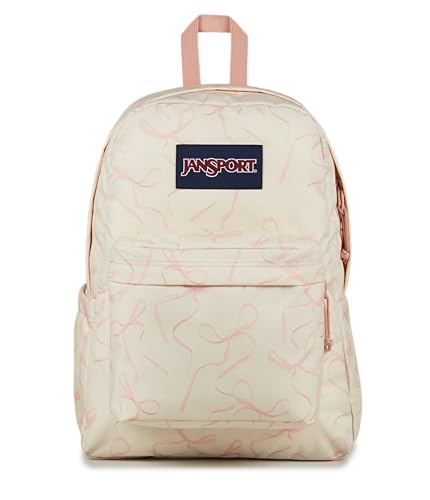 JanSport SuperBreak Plus Backpack with Padded 15-inch Laptop Sleeve and Integrated Bottle Pocket - Spacious and Durable Daypack for Work and Travel - Rows Of Bows - color: Rows of Bows