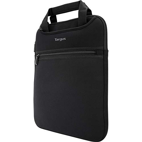 Targus Vertical Slipcase Laptop Messenger Bag, Black - Hideaway Handles with Cross Shoulder Strap and Protective Padding, Fits 14" Laptop (TSS913)
