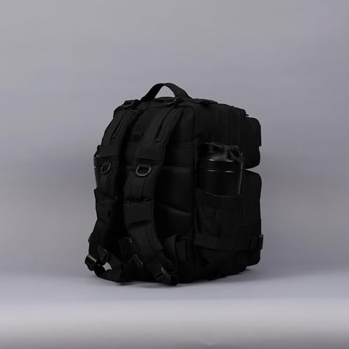 WOLFpak 25L Tactical Gym Backpack (Nightshade Edition) Durable 1000D Waterproof Oxford Material with MOLLE Webbing, Laptop Pocket & Dual Cup Holders - color: Nightshade Edition