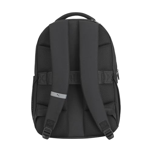 PUMA Prose Backpack with Padded Adjustable Straps, Laptop Sleeve & Water Bottle Pockets, Black/Silver, One Size - color: Black/Silver