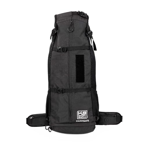 K9 Sport Sack Knavigate - Large, Midnight Black - Ideal for Dogs with 20-22” Back Length - Adjustable, Backpack-Style Carrier with Internal Frame & Padded Hip Belt - color: Midnight Black, size: Large