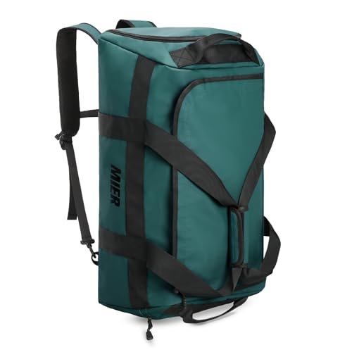 MIER Gym Bag for Men Large Duffel Backpack with Shoe Compartment, 60L Convertible Duffle Bags Weekender Overnight Bag for Gym Sports Travel, Dark Teal - color: Dark Teal