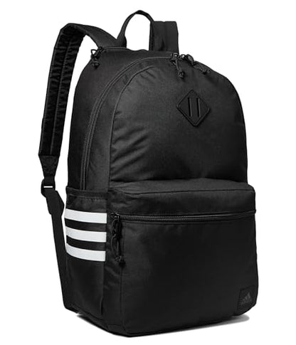 adidas Classic 3-Stripe Backpack for Laptop, School and Travel, 28L - color: Black/White/5.0