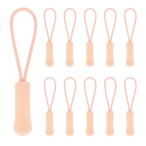 PATIKIL 2.6 Inch Zipper Pulls Replacement, 100 Pcs Nylon Cord Extension Zipper Pull Tab Tags for Handbag Backpacks Jackets Luggage Purses, Gray Pink - color: Gray Pink