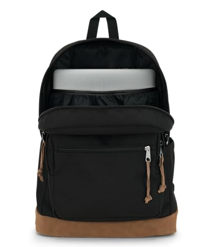 JanSport Right Pack Backpack - Durable Daypack with Padded 15" Laptop Sleeve, Spacious Main Compartment & Integrated Water Bottle Pocket - Black - color: Black