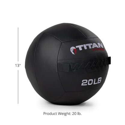 Titan Fitness 20 LB Composite Wall Ball, Soft Shell Poly-Composite Laminate Cross Texture Non-Slip Grip, Tight Stitching, Medicine Ball for Core, Full-Body, Functional Workouts, Exercise Ball