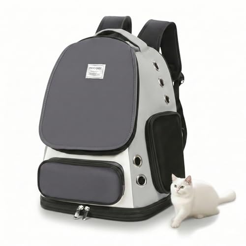 Cat Backpack Carrier, TSA Airline Approved Pet Travel Bag for Small Medium Dogs, Ventilated Hiking Camping Backpack for Cats, Kitten and Puppy up to 18 lbs, Gray Mesh - color: Gray Mesh