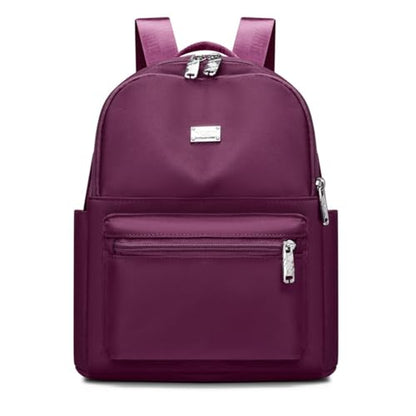 Backpack with Casual Aesthetic Daypack Simple Laptop Bag Waterproof Travel Rucksack for Women(Purplish Red) - color: Purplish Red