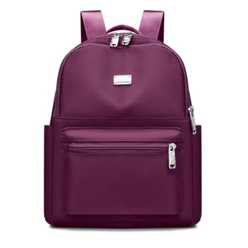 Backpack with Casual Aesthetic Daypack Simple Laptop Bag Waterproof Travel Rucksack for Women(Purplish Red) - color: Purplish Red