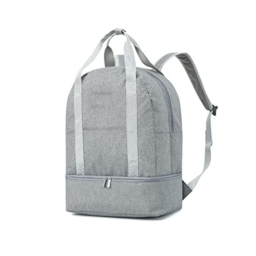 Multifunctional Travel Backpack Fitness Bag Large Capacity Clothes Shoes Storage Yoga Sports Handbag - color: Gray
