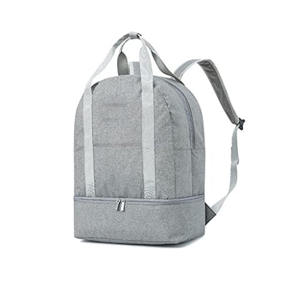 Multifunctional Travel Backpack Fitness Bag Large Capacity Clothes Shoes Storage Yoga Sports Handbag - color: Gray