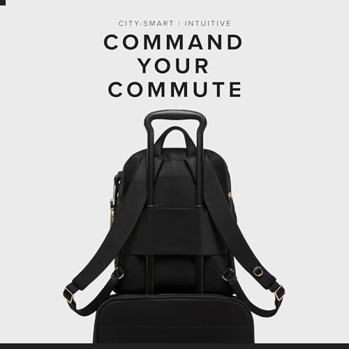 TUMI - Voyageur Halsey Backpack - Travel Backpack - For Business, Fashion, Commute - Holds Up to 14" Screens - Black & Gold - color: Black & Gold Hardware